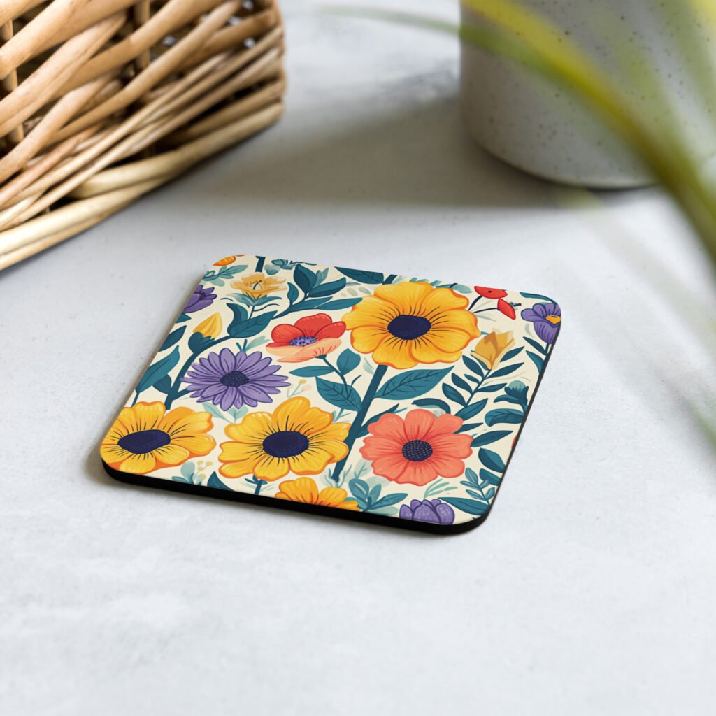 Beach vibes Cork-back coaster