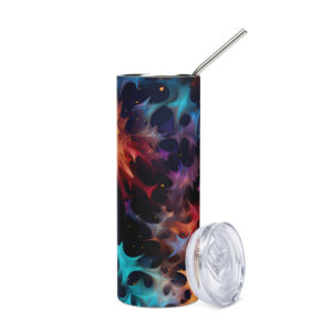 Vibrant colorful abstract pattern stainless steel tumbler