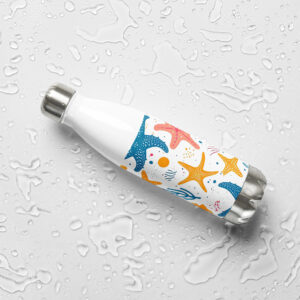 Nautical Waves: Ocean-Inspired Summer Stainless steel water bottle