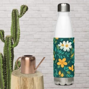 Summer blossoms flower pattern stainless steel water bottle