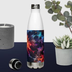 Vibrant abstract pattern stainless steel bottle