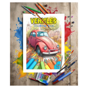 Vibrant Vehicle Adventures: A Vehicle Coloring Book for all ages