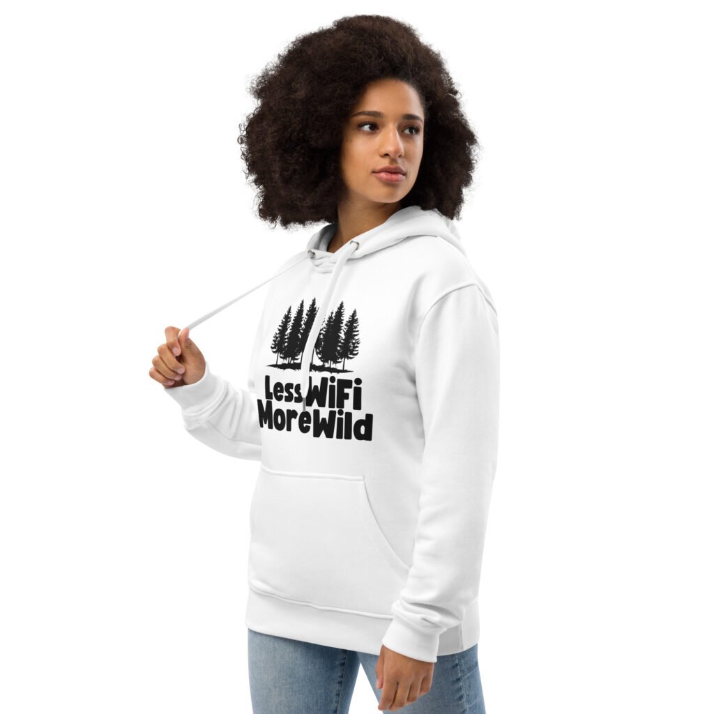 Less WiFi, More Wild Premium eco hoodie