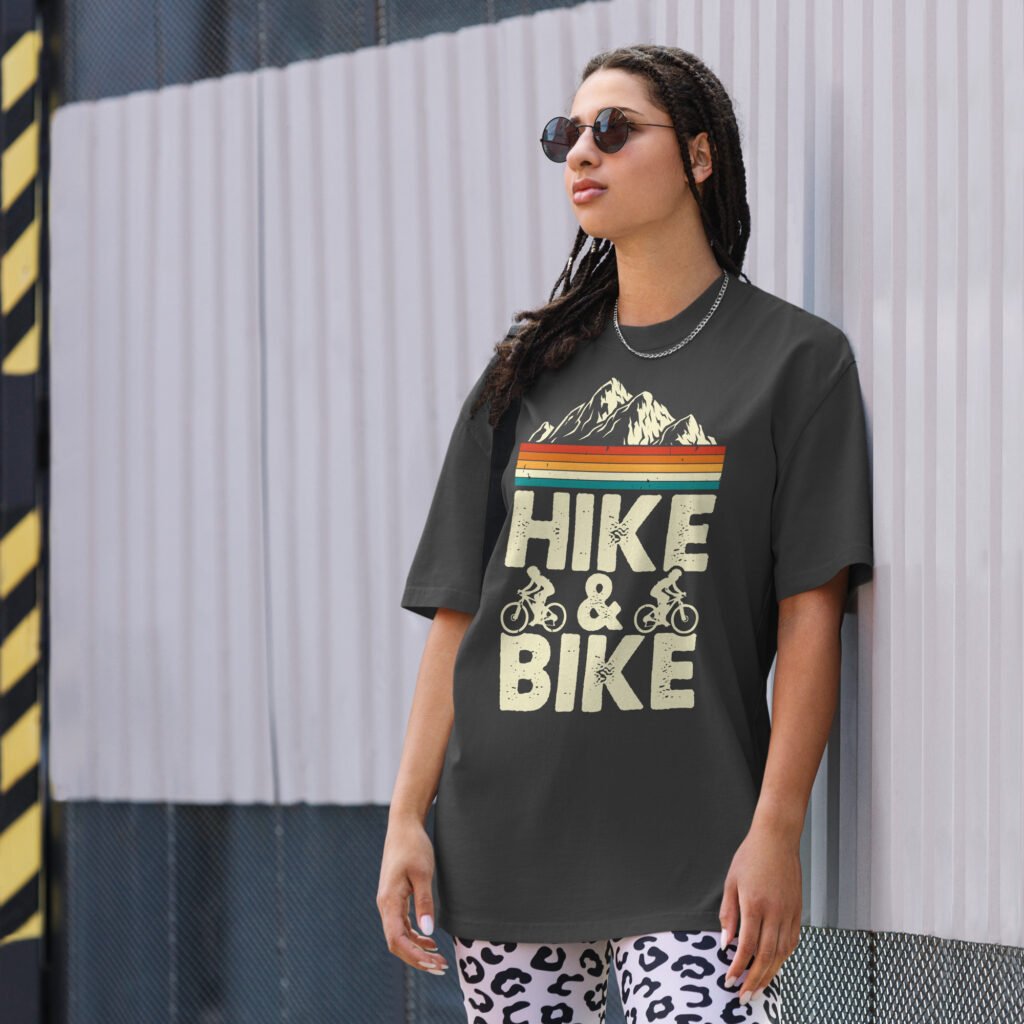 Hike & Bike Unisex Oversized faded t-shirt