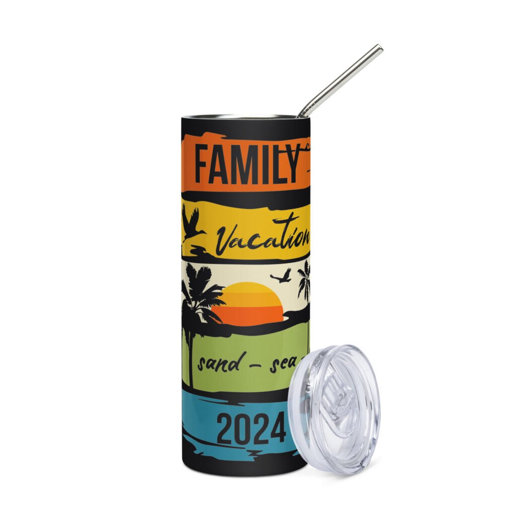 Family vacation customizable stainless steel tumbler