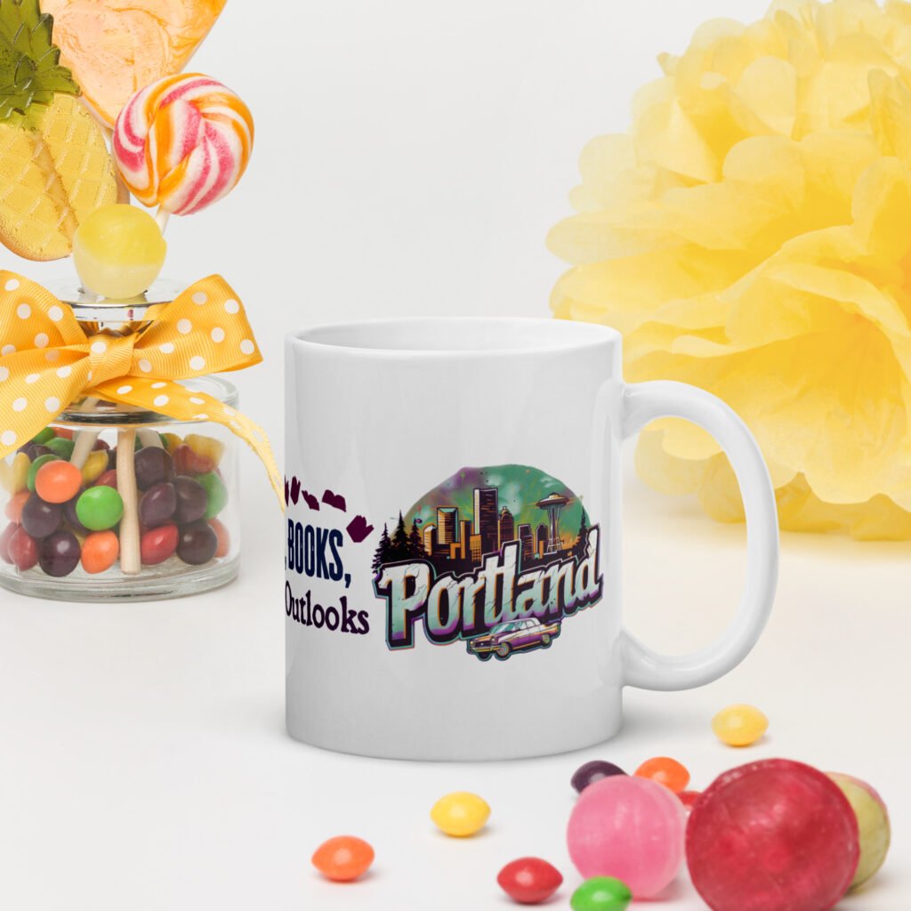 Portland White glossy mug