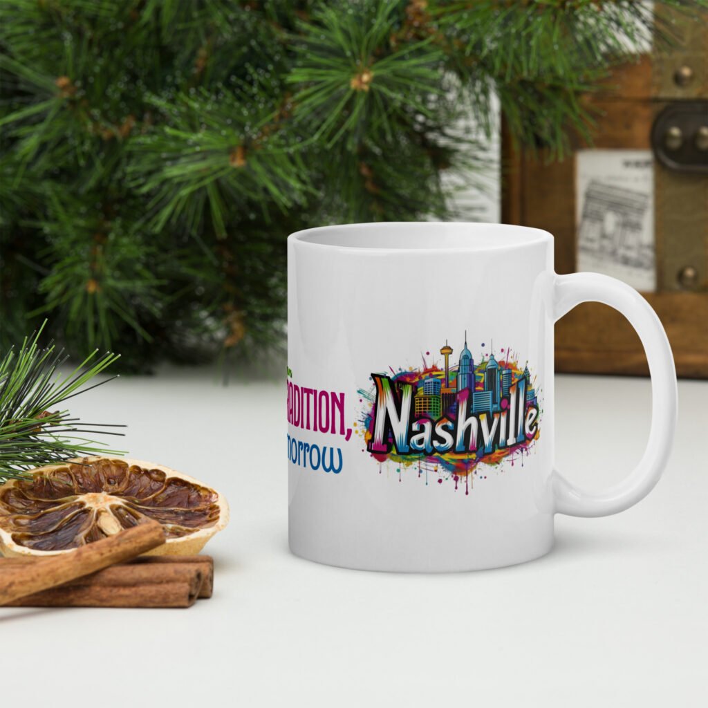 Nashville White glossy mug