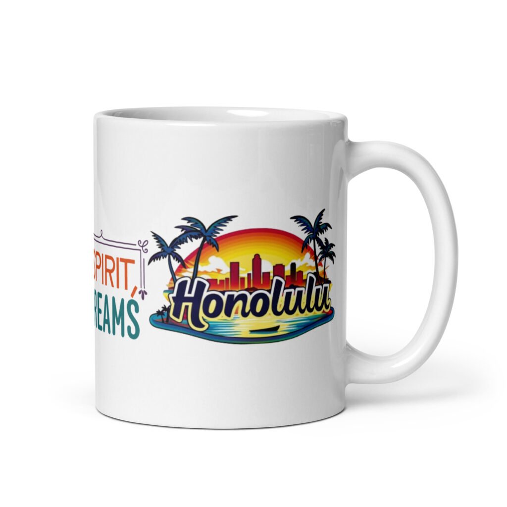 Honolulu White glossy mug