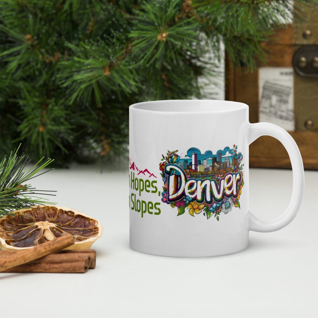 Denver White glossy mug